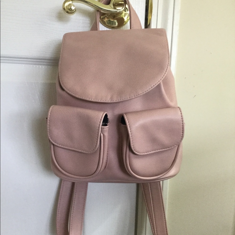Pink mini backpack three pockets
